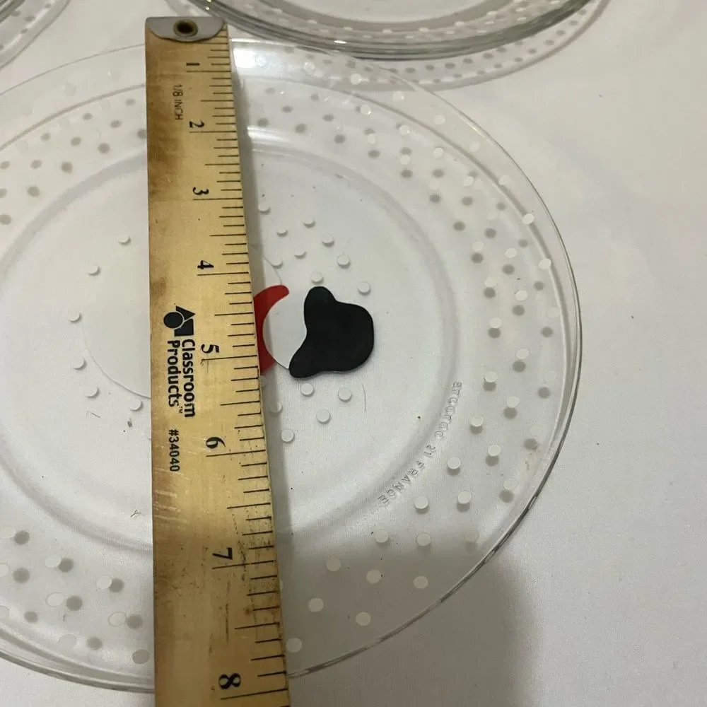 Set of 6 VGC ARCOROC made in France Glass Snowman Salad Dessert Plate 8” G19